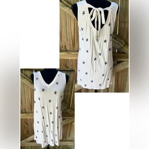 LIVI Active Stars V-Neck Tank Top Ties Behind Neck Size 10/12